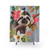 Cute Sloth Shower Curtain with Tropical Floral Design