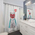 Funny cat superhero shower curtain