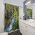 Durable hiking-themed shower curtain with nature designs