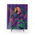 Purple Garden Shower Curtains with Hummingbirds and Flowers