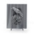 White Raven Shower Curtain with Detailed Artistic Design