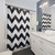Navy Blue Chevron Shower Curtain - Modern Bathroom Decor
