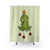Festive cephalopod-themed Christmas shower curtain