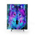 Disco-themed shower curtain with wolf design