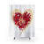 Love-themed shower curtain design