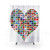 Global Heart-Shaped Shower Curtains with World Flags