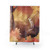 Autumn watercolor shower curtain with deer in forest design