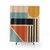 Bauhaus-style summer shower curtain with geometric patterns