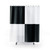 Black and White Quad Contrast Blocks Shower Curtains