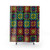 Colorful crochet granny square pattern shower curtain