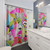 Colorful Tulips and Geometric Shower Curtains