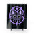 Black Meowgic Shower Curtains by Nikury - Featuring Cute Cats and Witchy Designs