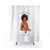 Lunatics Shower Curtains with Jana the Pet Psychic Design