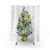 Farmhouse Watercolor Shower Curtain with Christmas Tree Design