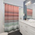 Coral and Mint Green Striped Shower Curtains
