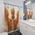 Ethereal guardian angel shower curtains with freckles and golden halo