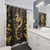 Floral Shower Curtain with Dragon, Egret, Lotus Design