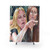Funny watercolor image of woman yelling at cat shower curtain