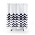 Simple wave pattern shower curtains with a white background and dark blue lines