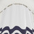 Simple wave pattern shower curtains with a white background and dark blue lines