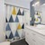 Scandinavian geometric pattern shower curtains