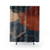 Artistic Navy Blue, Blush Pink & Terracotta Shower Curtains