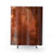 Elegant copper shower curtain with abstract metal design