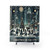 Urban Christmas Shower Curtains with City Skyline and Festive Decor