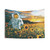 Galactic Sunflower Tapestry - Sci-Fi Space Wall Art