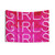 Retro 80s Girls Tapestry with Neon Lights and Bold Graphics