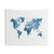 Watercolor World Map Tapestry - Soothing Blue Wall Decor