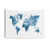 Watercolor World Map Tapestry - Soothing Blue Wall Decor