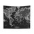 Vintage Black and White World Map Tapestry