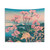 Spring Cherry Blossom Tapestry with Mount Fuji Landscape