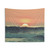 Vintage-style Ocean Sunset Tapestry Wall Hanging