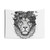 Floral Lion Tapestry in Black and White