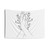 Minimalist hands holding flower line art tapestry