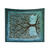 Tree of Life Woodcut Tapestry in Blue