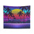 Radiant Sunset Synthwave Tapestry