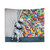 Colorful Banksy-style Graffiti Tapestry