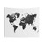 Black and White World Map Tapestry for Modern Home Decor