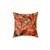 Vibrant bird pattern tropical throw pillow in orange