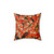 Vibrant bird pattern tropical throw pillow in orange