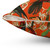 Vibrant bird pattern tropical throw pillow in orange