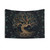 Tree of Life Yggdrasil Tapestry with Butterflies, Birds, and Flowers
