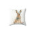 Startled Hare Watercolor Decorative Pillow