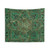 Flower of Life Lotus Tapestry in Malachite and Gold