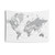 Gray World Map Tapestry with Cities and Countries