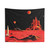 Space Art Tapestry Featuring a Futuristic Martian City