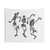 Black and white dancing skeletons tapestry